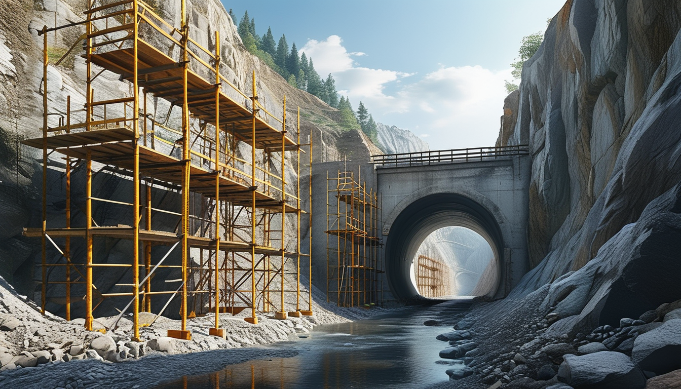 8 Ft Scaffolding For Bridge, Tunnel And Infrastructure Engineering Projects