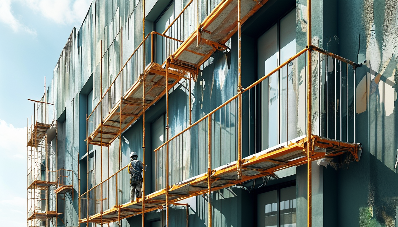 Aluminum Scaffolding For Exterior Wall Cleaning, Plastering And Painting Work