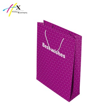 Purple pantone color printing paper bag 