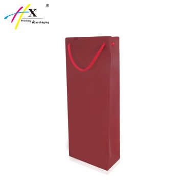 Red fancy paper bag for wine packing 