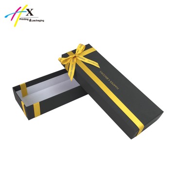 hard cardboard paper gift box with gold logo