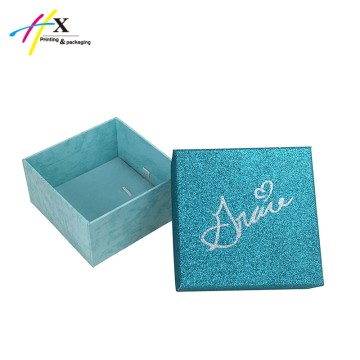 blue fancy paper box with pad for pendant