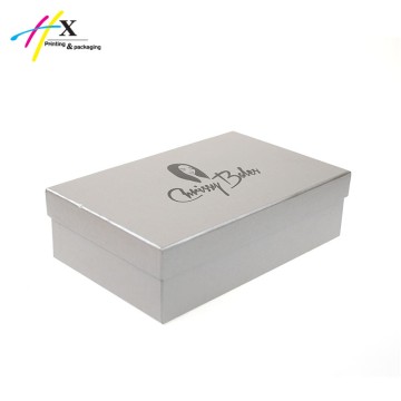 grey color brand logo printed paper lid and tray box for hair extensions 