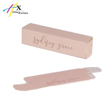 pink paper lipstick box with custom logo