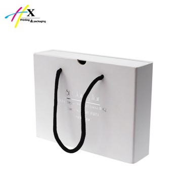 hanging sliding paper hair extension box with silver logo