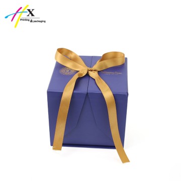 custom printing gift paper box with ribbon closure