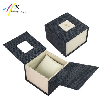 fancy black paper watch gift box with custom logo