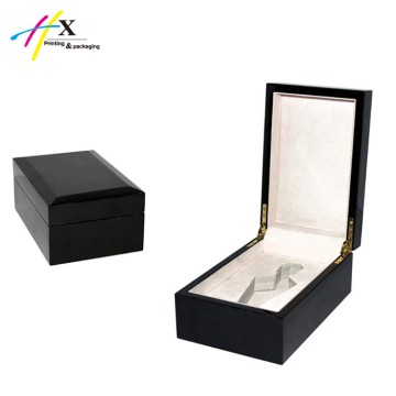 black matte wooden single perfume bottle packaging box