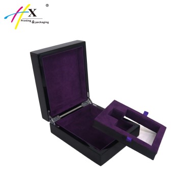 black glossy luxury wooden perfume packaging box