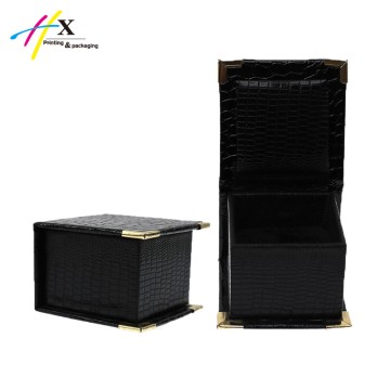 Black PU leather paper ring box