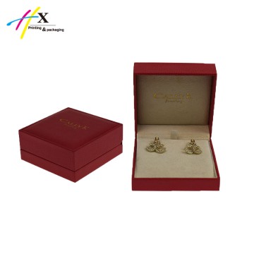 Red PU leather ring packing box