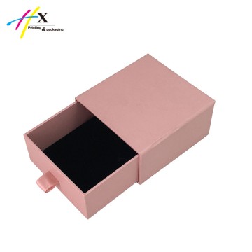 Pink color paper drawer box with gloss UV logo 