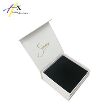 White magnetic closure necklace storage box