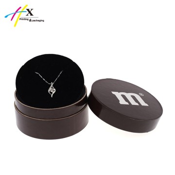 Shiny brown round paper bangle box