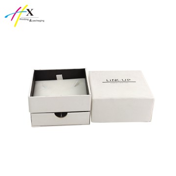 White paperboard box with two layers for necklace