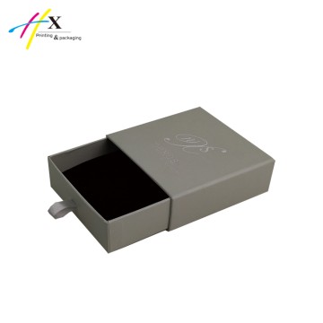 Paper drawer box for necklace packing with foam insert