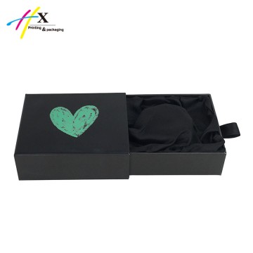 Black bangle drawer box with green logo