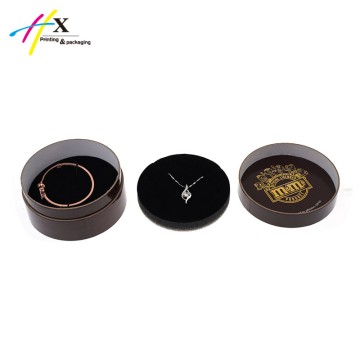 Shiny brown round paper bangle box