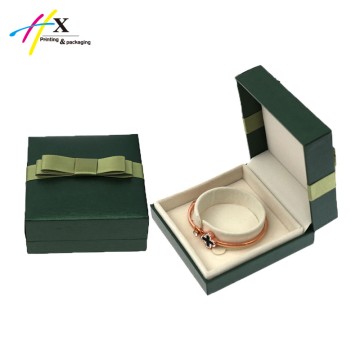 Fancy green plastic gift box for bangle packing 