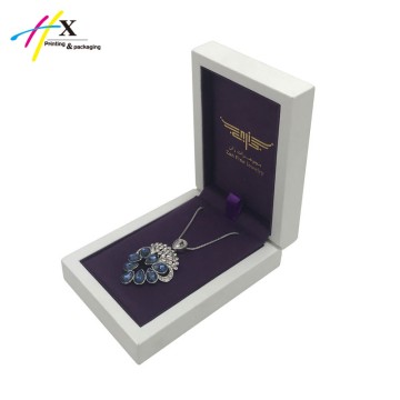 White Leatherette Jewelry Necklace Box