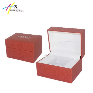 PU leather luxury watch packaging boxes custom logo custom made watch box