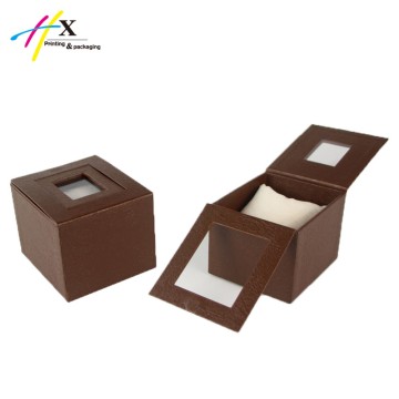 cardboard watch packaging box with window on the top