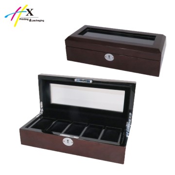 luxury wooden watch collection box with acrylic window