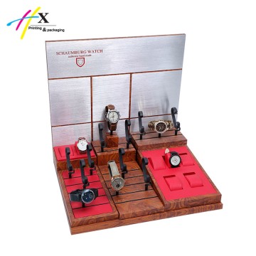 wood grain matte finish with metal back watch display