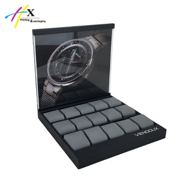 wood matte finish watch display tray oem