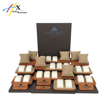 wood grain matte finish with metal back watch display