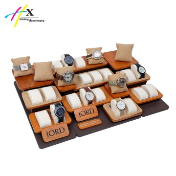 custom design natural look wood grain watch display
