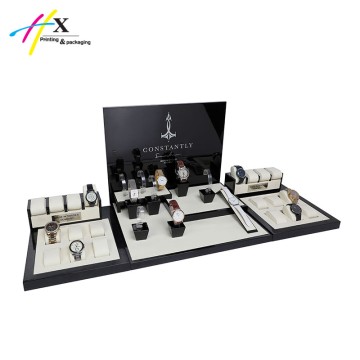special shape black glossy finishing large size watch display set