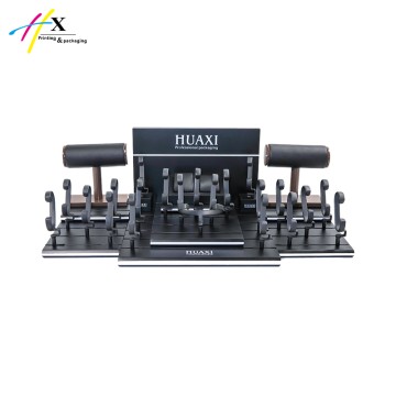 black matte finishing and PU leather watch display stand