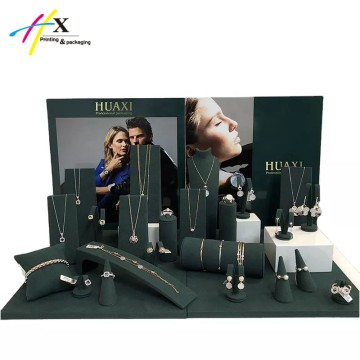 Green Microfiber Jewelry Display Set