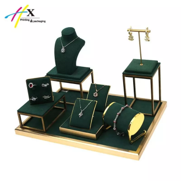 dark green microfiber jewellery display 350*250*253(h)mm