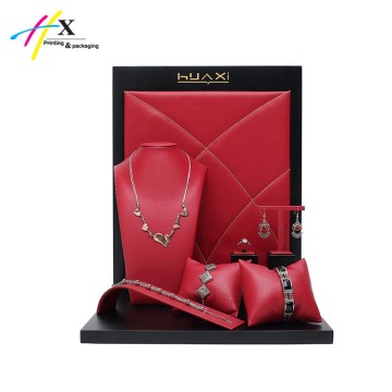 matte lacquered&PU leather jewelry display stand 300*250*375(h)mm