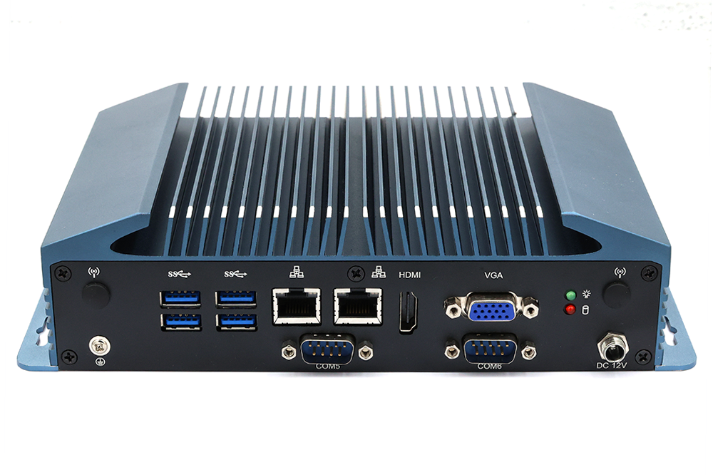 -20~60℃ Wide Temp Fanless X86 Industrial Mini Box PC, 11th Gen Intel CPU, 64GB DDR4, Dual Ethernet Multi Serial & GPIO Ports