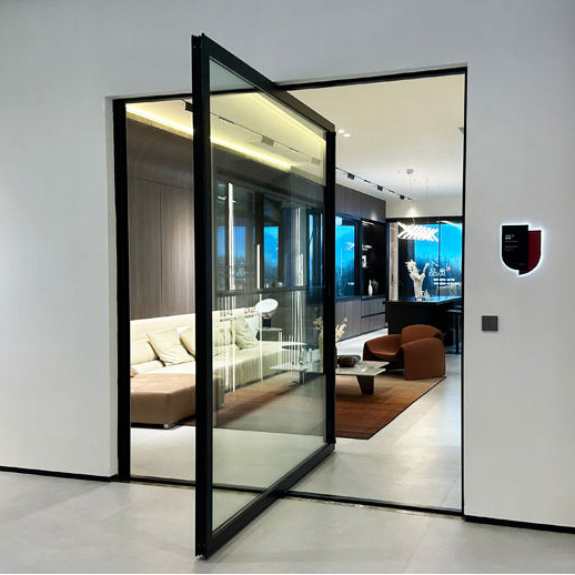 DERCHI NFRC Aluminum Security Pivot Entrance Doors