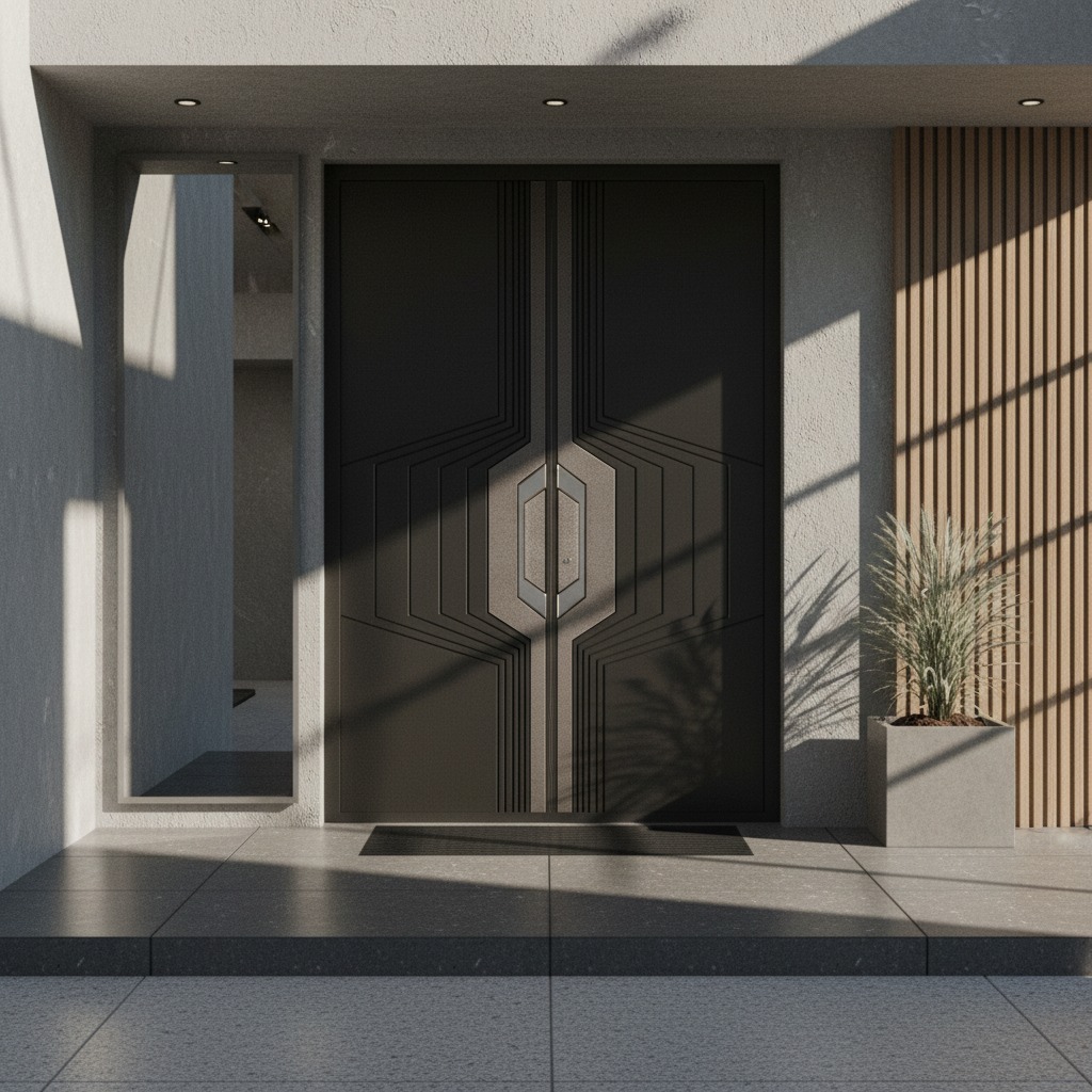Bespoke Manila Villa Aluminum Pivot Entry Door