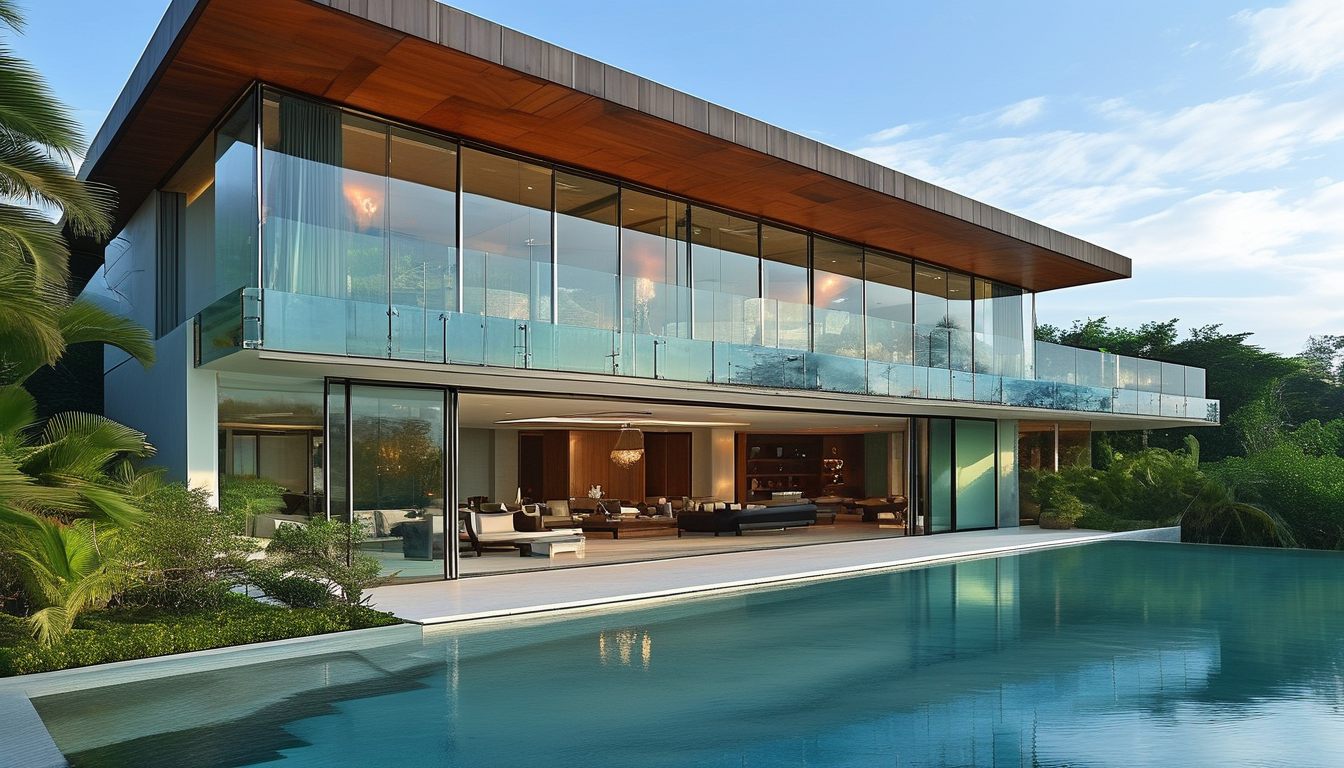 Luxury Glass Entrance Door For Beach Houses