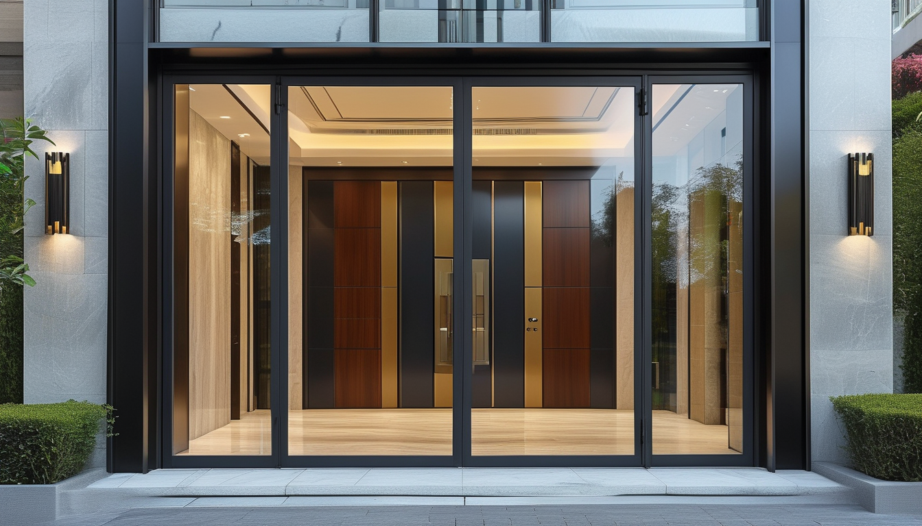 Aluminum Glass Entry Door For Real Estate Projects