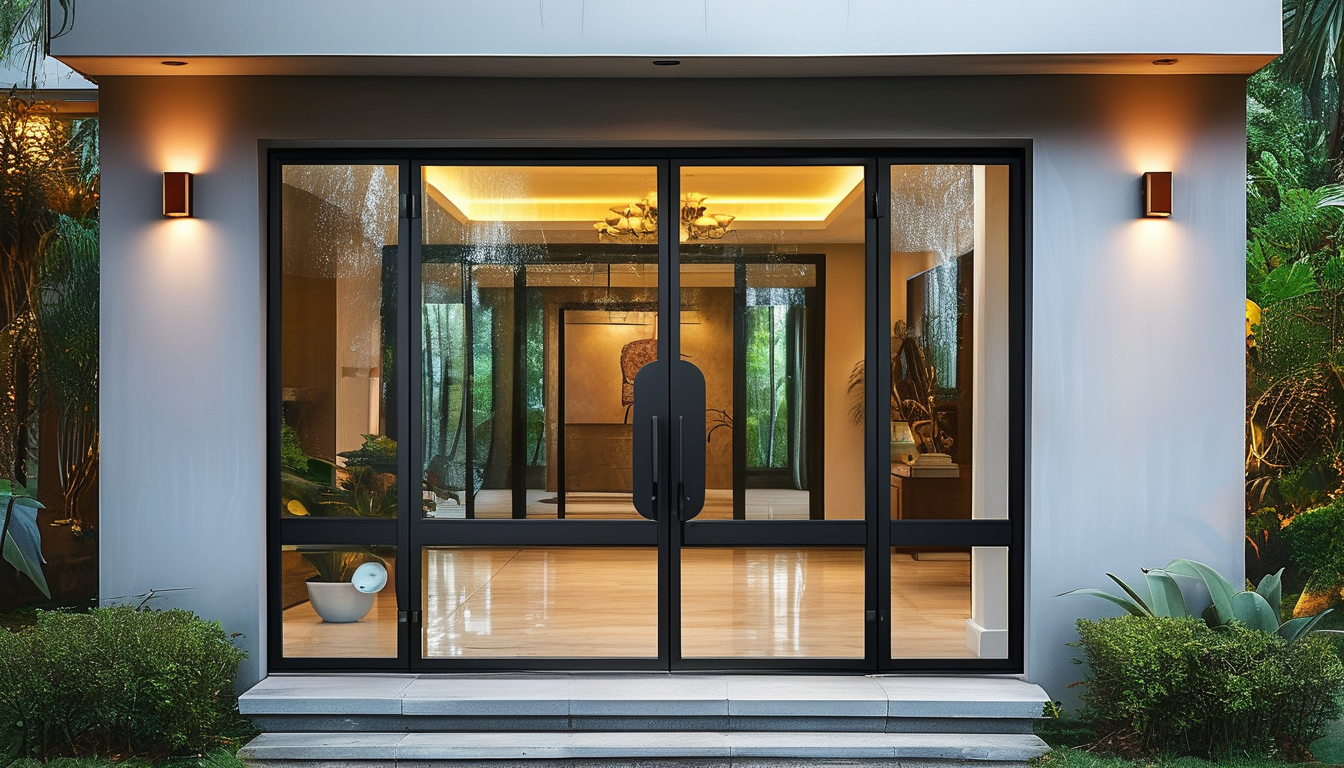 Frameless Glass Entry Door For Gated Communities