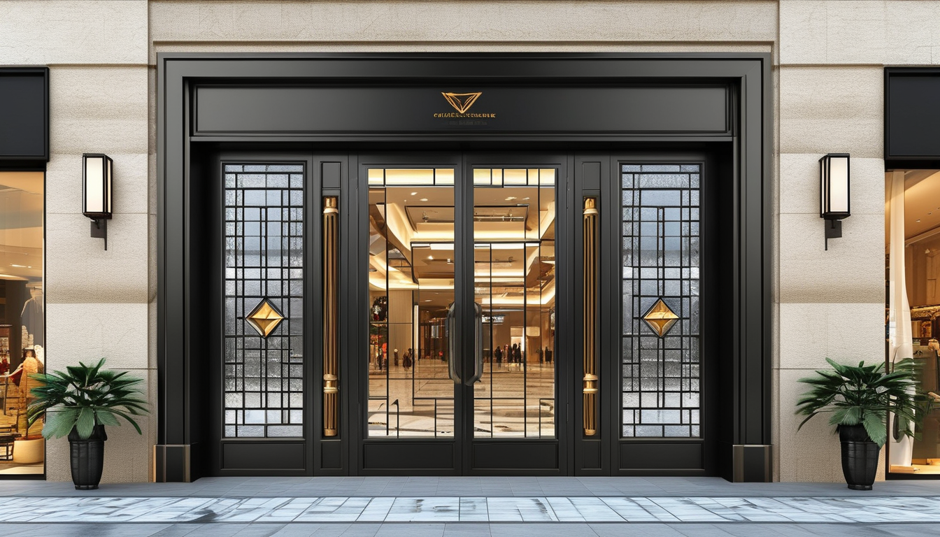 Waterproof Aluminum Door For Shopping Centers
