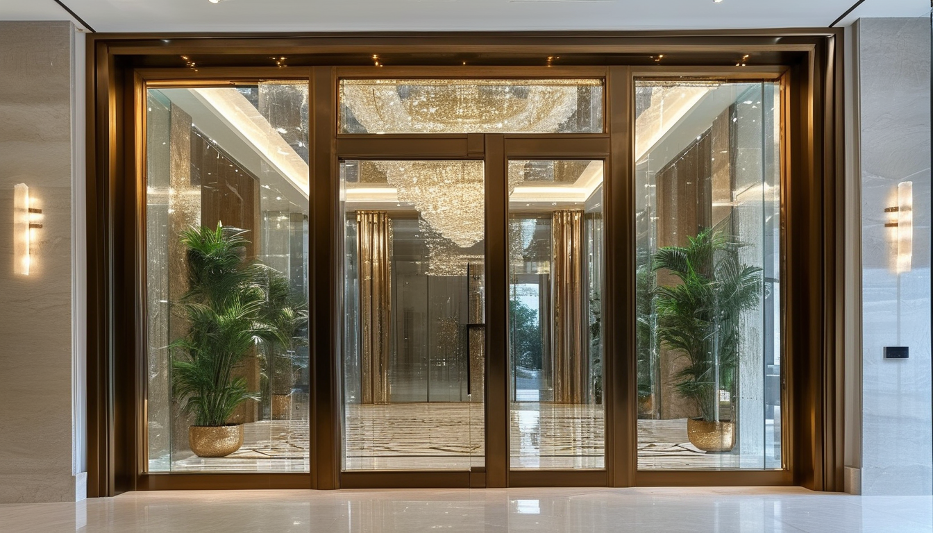 Luxury Glass Entrance Door For Showrooms