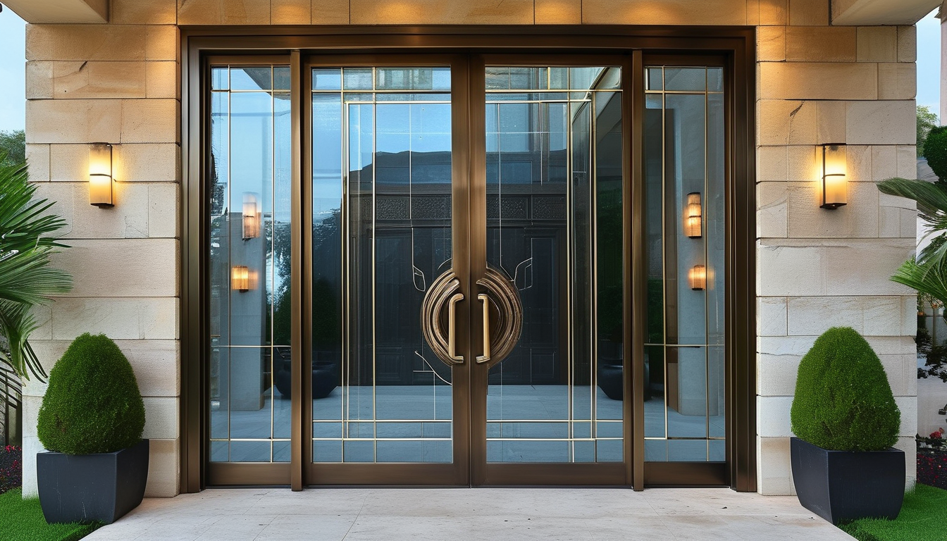 Luxury Glass Entrance Door For Building Contractors