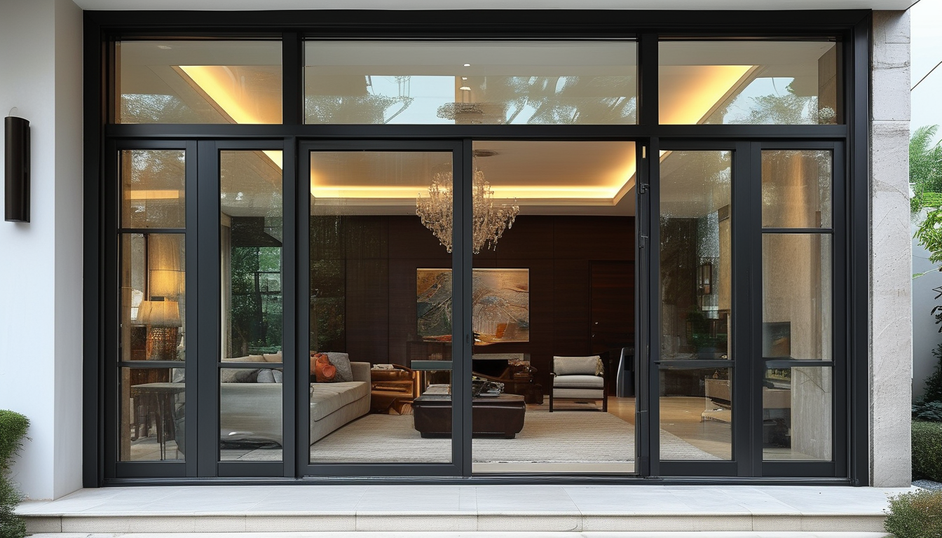 Aluminum Glass Entry Door For Family Houses