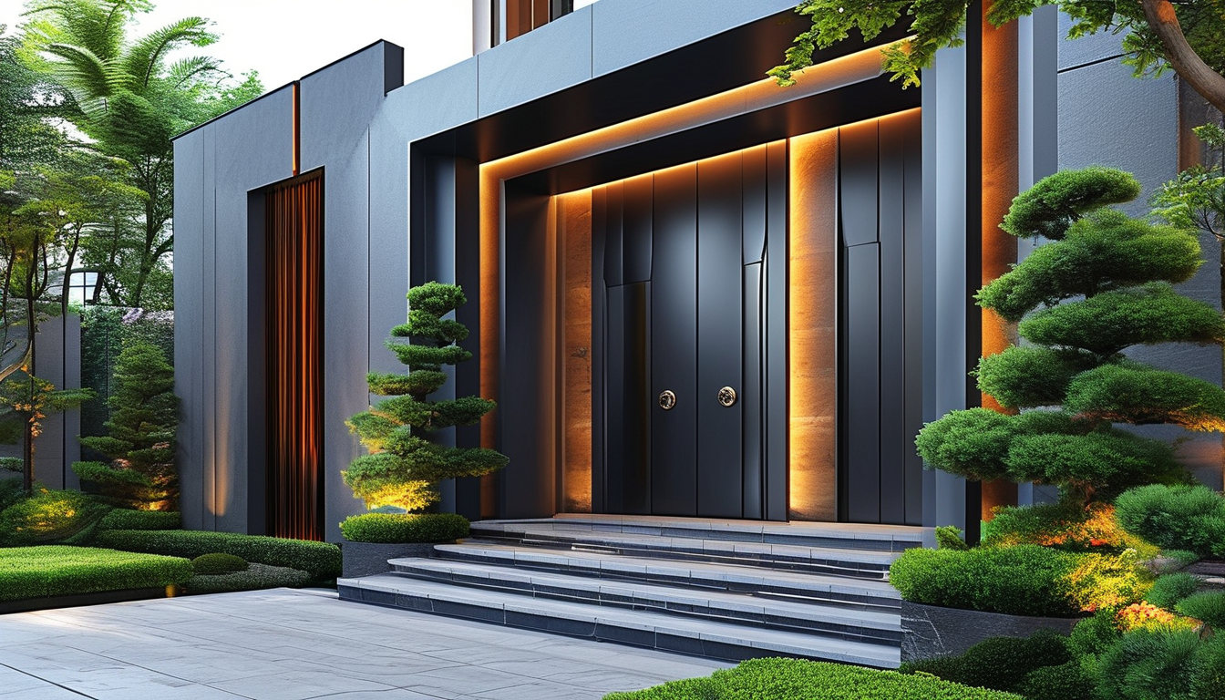 Modern Villa Entrance Door For Architectural Design Projects
