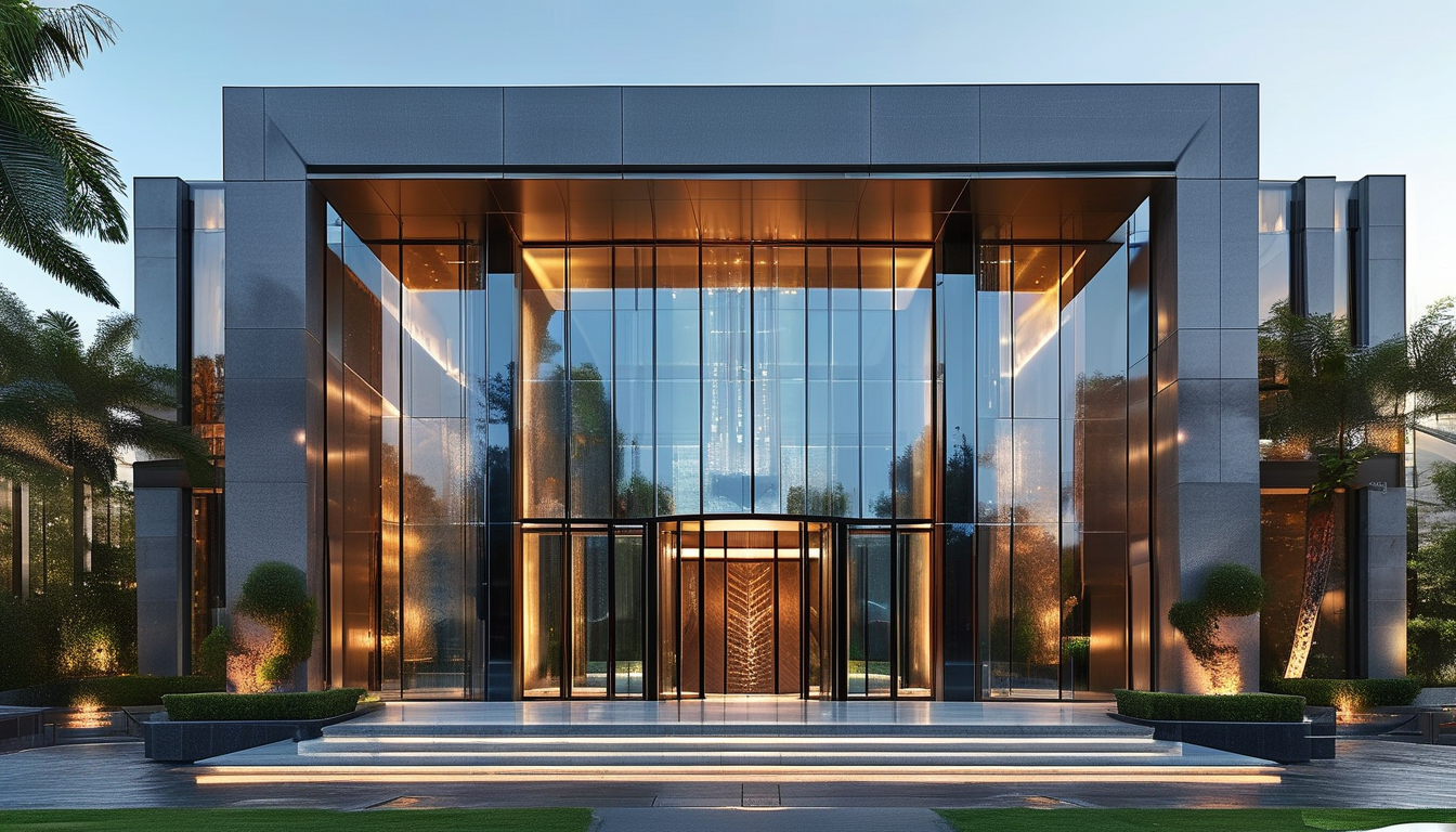 Luxury Glass Entrance Door For Modern Architectural Projects