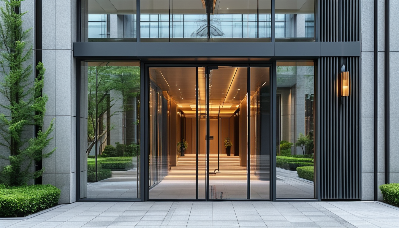 Frameless Glass Entry Door For Office Buildings