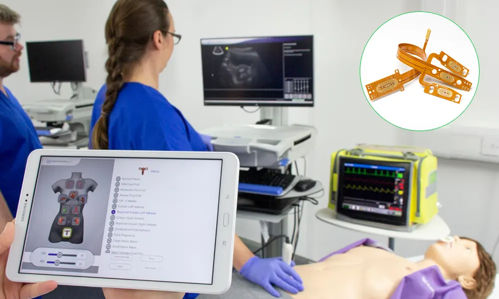 Flex PCB structure diagram with polyimide and copper layers